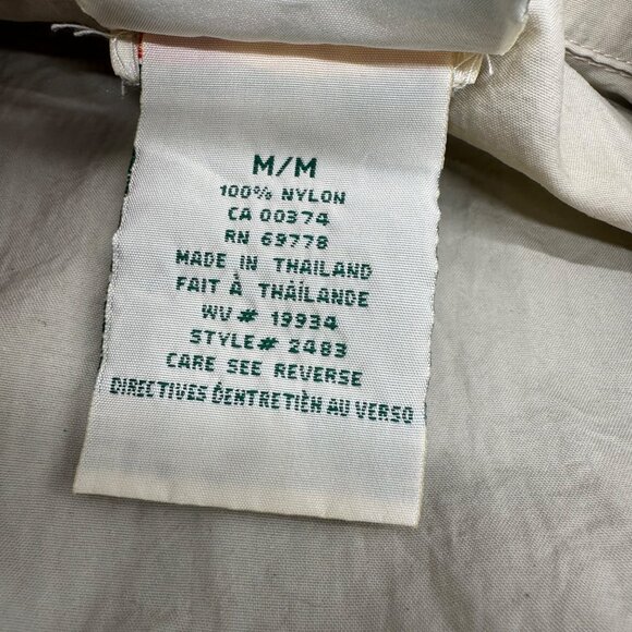 Vintage Windbreaker Jacket 1990s Northern Reflections Beige M Embroidered Tulips - Picture 5 of 9